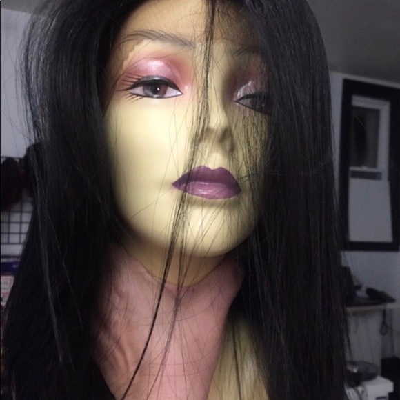 Black Long silky Swisslace Lacefront Wig main image 6